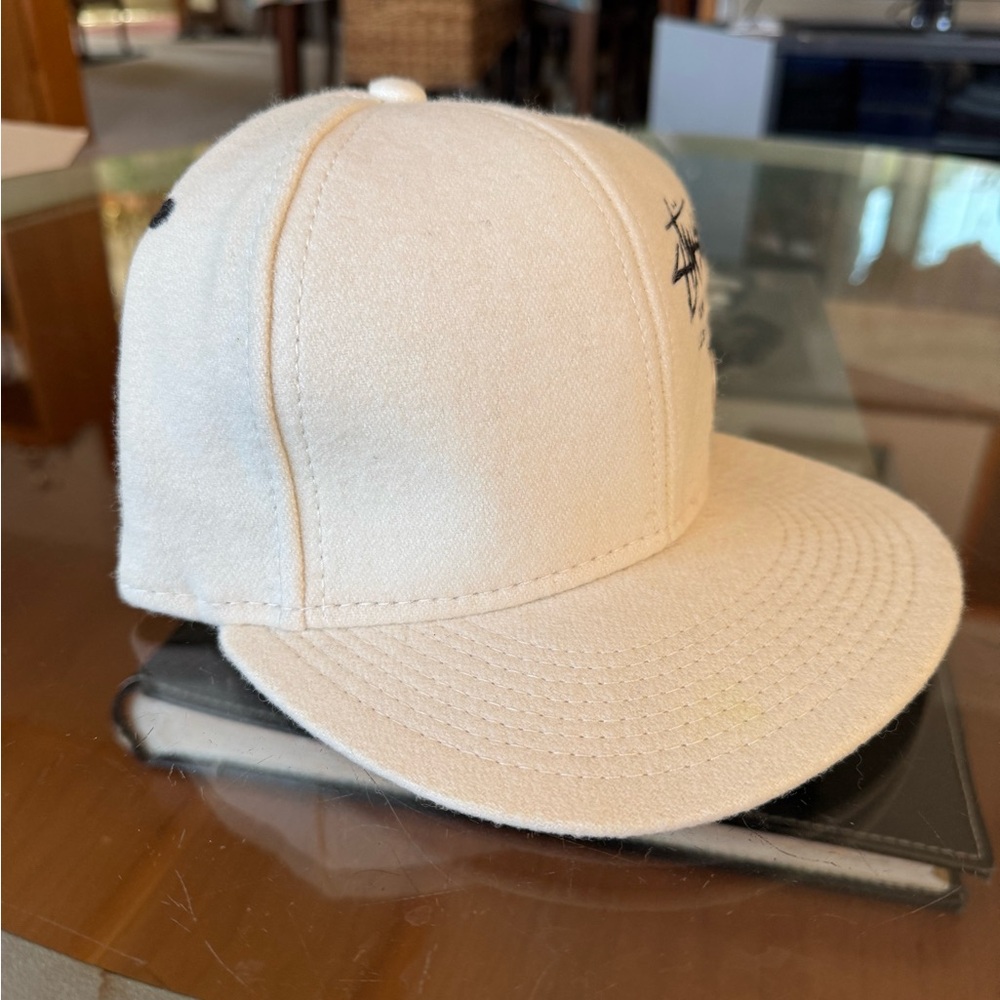 Rare Stussy World Wide Tour Original 1990’s Off White Fitted Cap Hat Double S - Picture 13 of 13